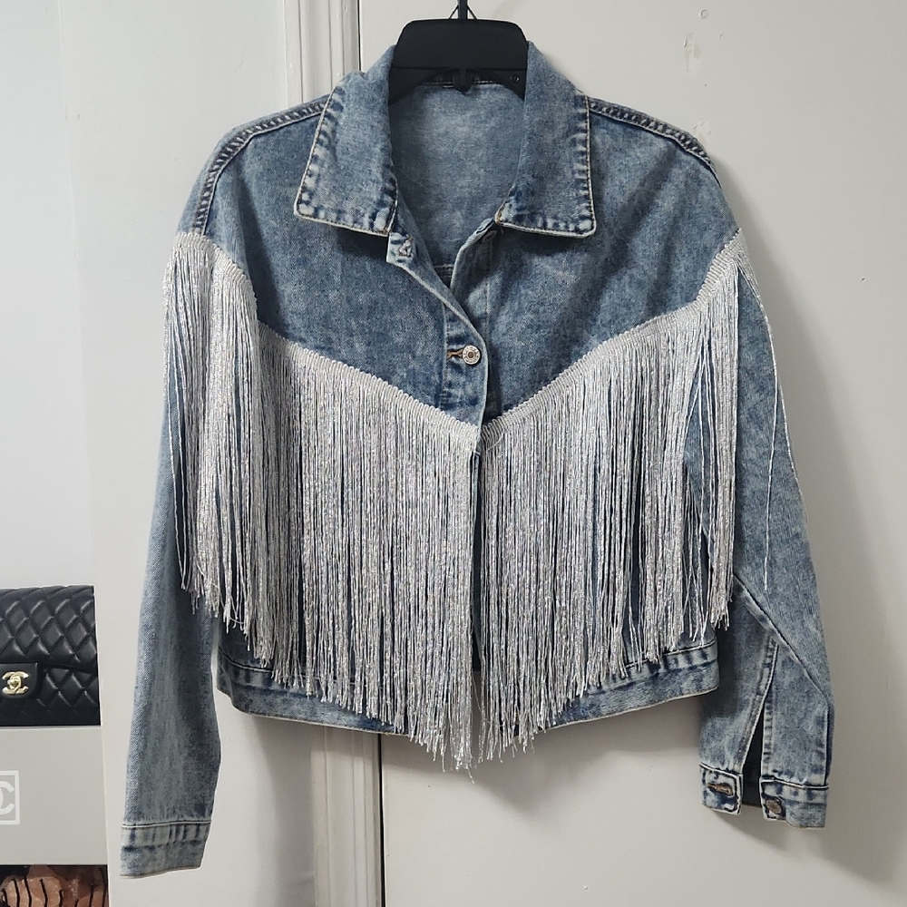 Denim Fringe Jacket